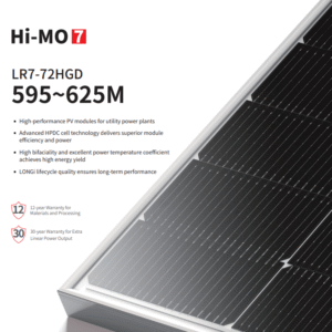 LONGi Hi-Mo7 LR7-72HGD Solar Panel – 595W to 625W